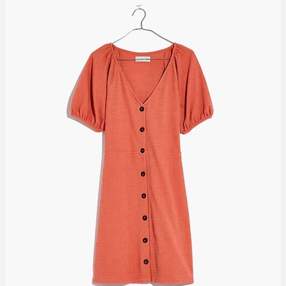 Madewell Texture & Thread puff sleeve mini dress